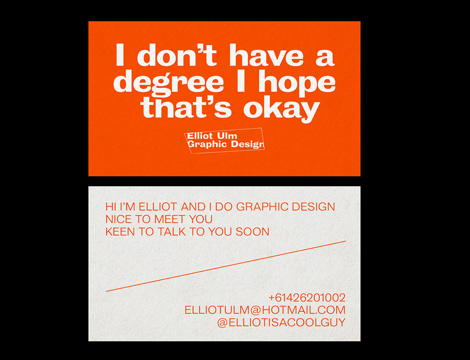 Business card by Elliot Ulm