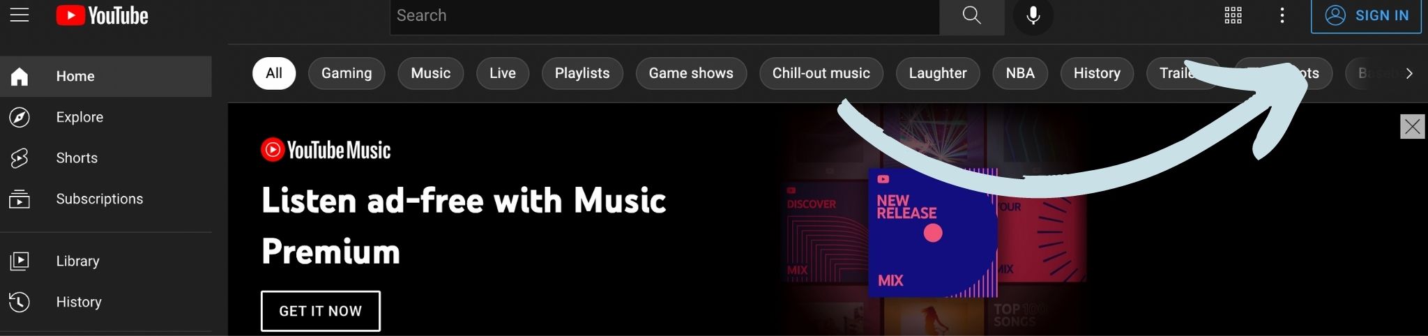 How to Delete a YouTube Channel - step 1: log in