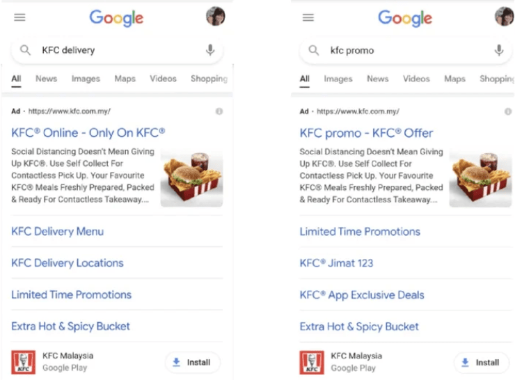 kfc google ads
