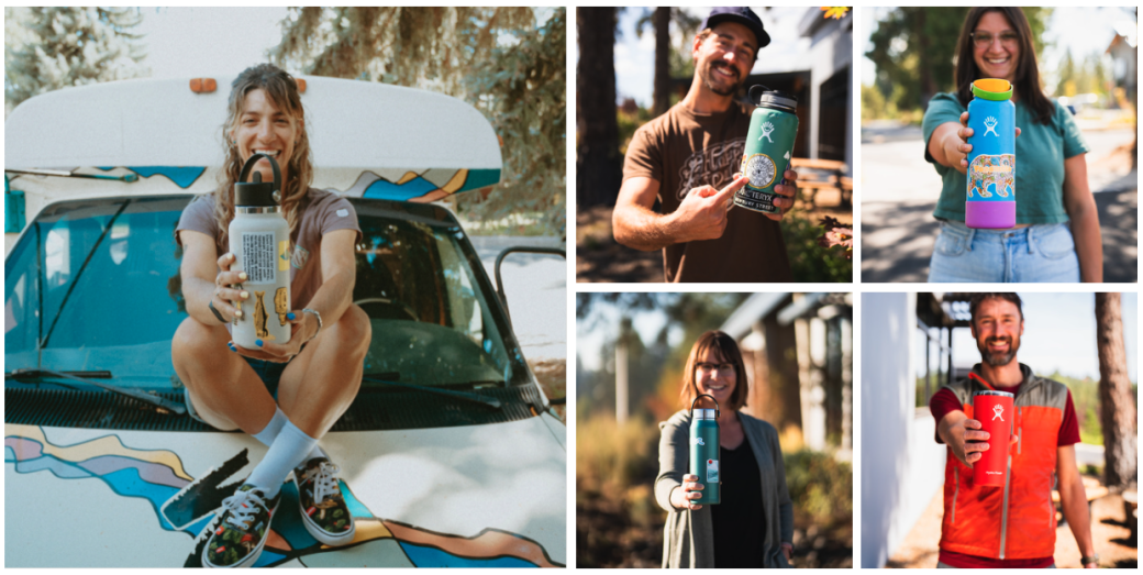 people holding hydroflasks