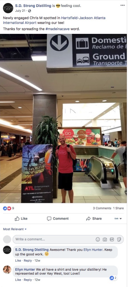 SD strong distillery facebook post