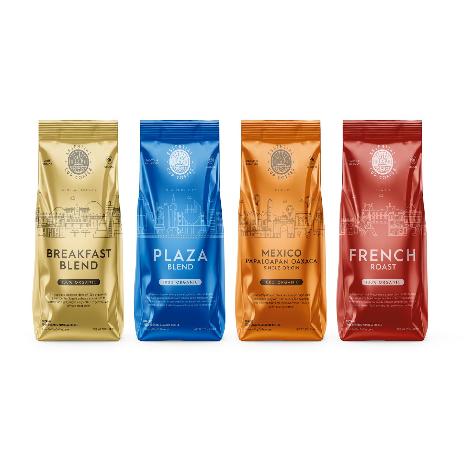 Packaging design example for coffee beans