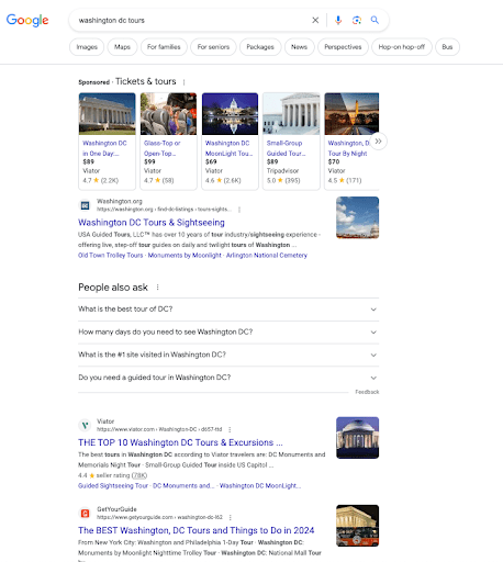 washington dc tours search results