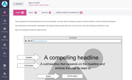 Clear instructions example