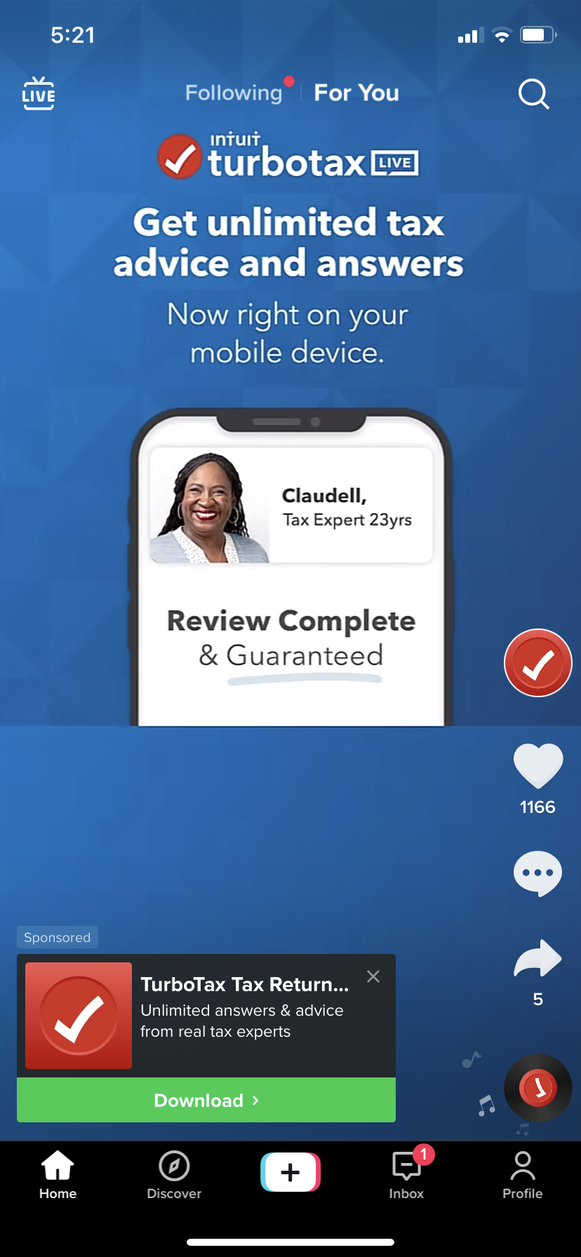 TurboTax TikTok ads example