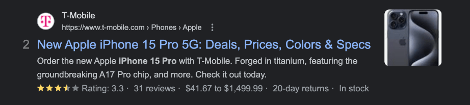 rich snippet visibility