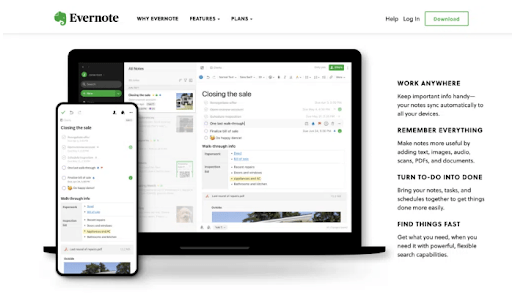 Evernote App Design Example