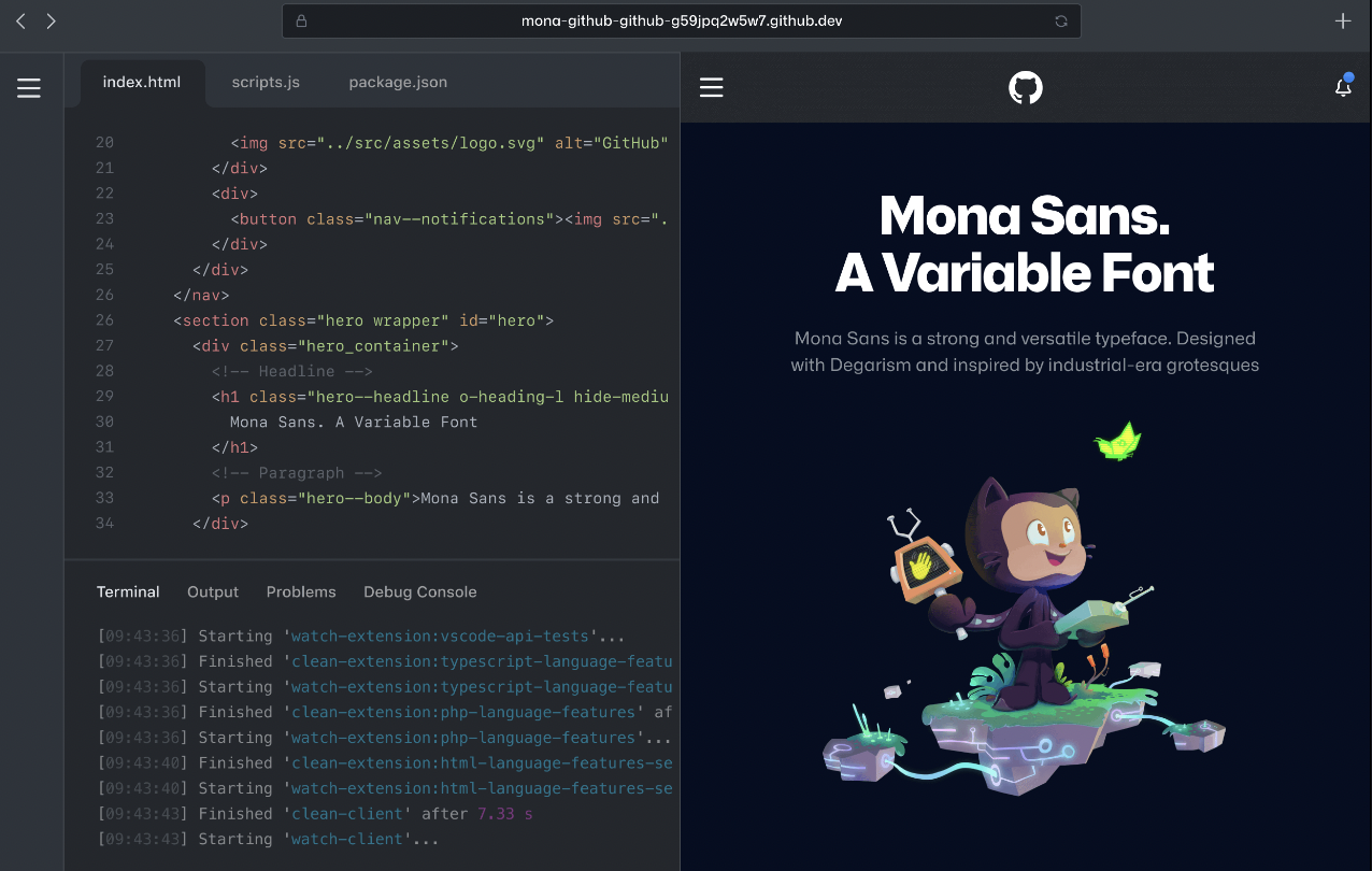 GitHub web design example