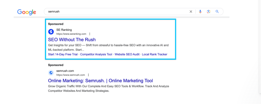 Google search result for 