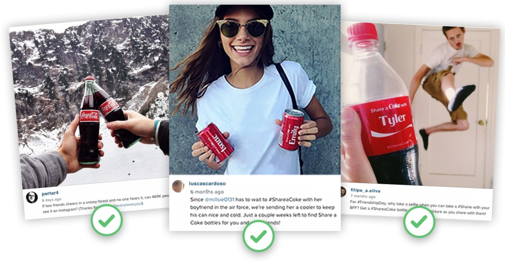The #ShareACoke campaign by Coca-Cola