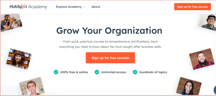 HubSpot leverages owned Media on their website