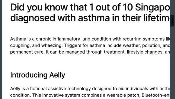 Example of line breaks and spacing