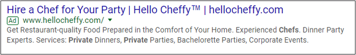 Hello Cheffy retargeting advertisement