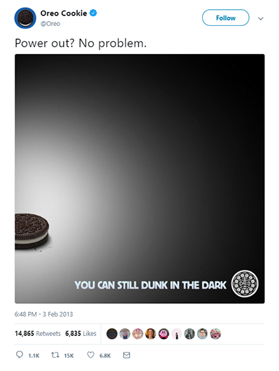 Oreo Super Bowl tweet