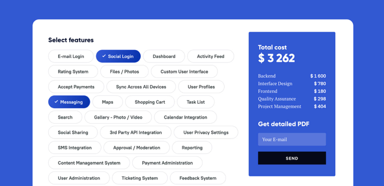 An interactive calculator, for example, could be a good feature to include.