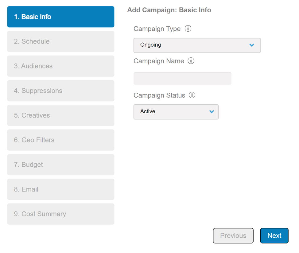 Next, you’ll set up a campaign.