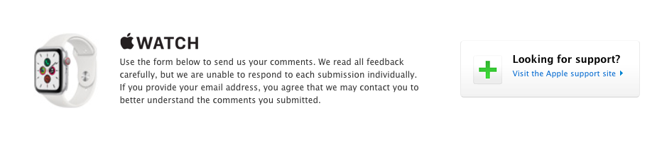 Apple Watch Feedback Form