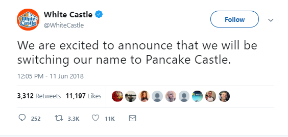 White Castle IHOP tweet