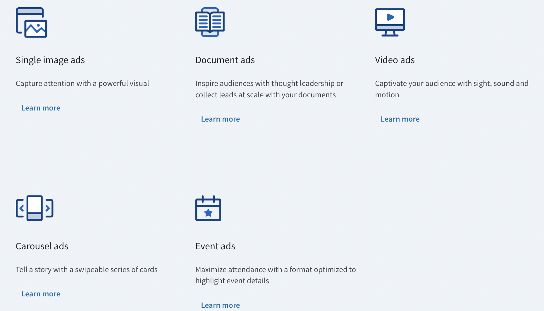 example of types of LinkedIn ads
