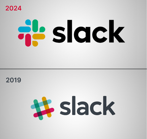 Slack's branding evolved over time