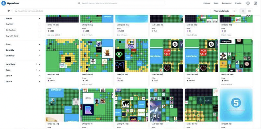 metaverse real estate on opensea