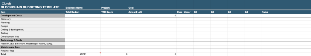 Blockchain Budget Template