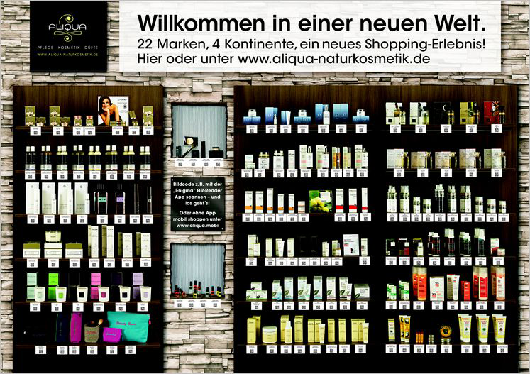 Aliquia QR code poster in local grocery store