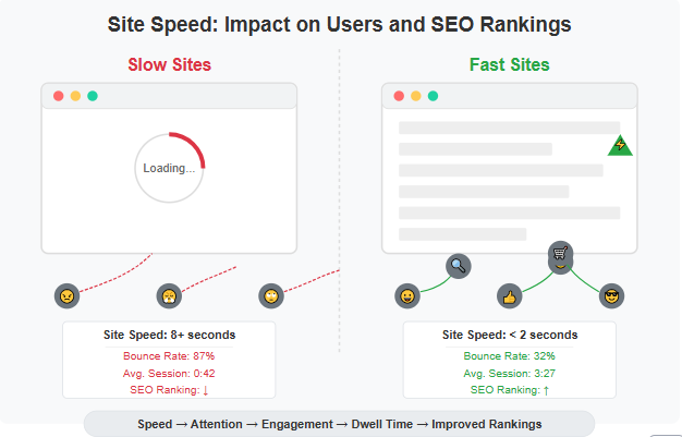 Site speed impact on users and SEO rankings