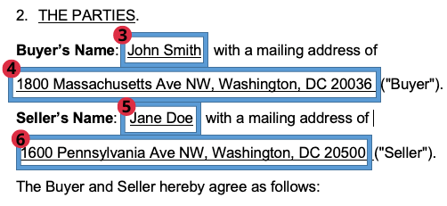 Identifying the parties in a bill of sale