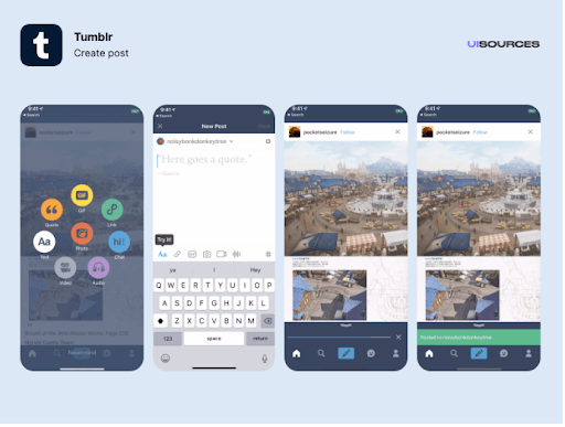 Tumblr app design example