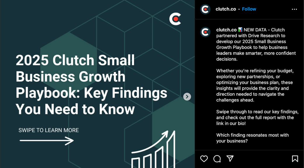 Clutch.co's Instagram account