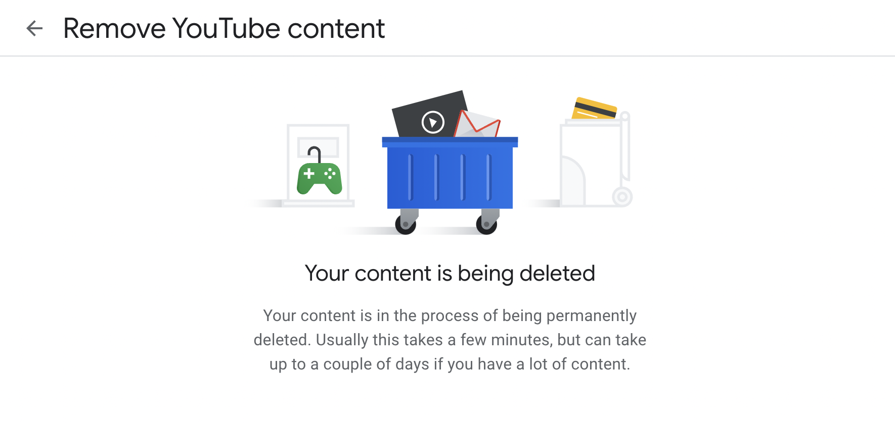 remove YouTube content options 