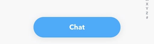 Blue chat button on Snapchat