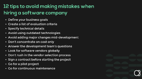 tips to avoid making mistakes when hiring a software company 