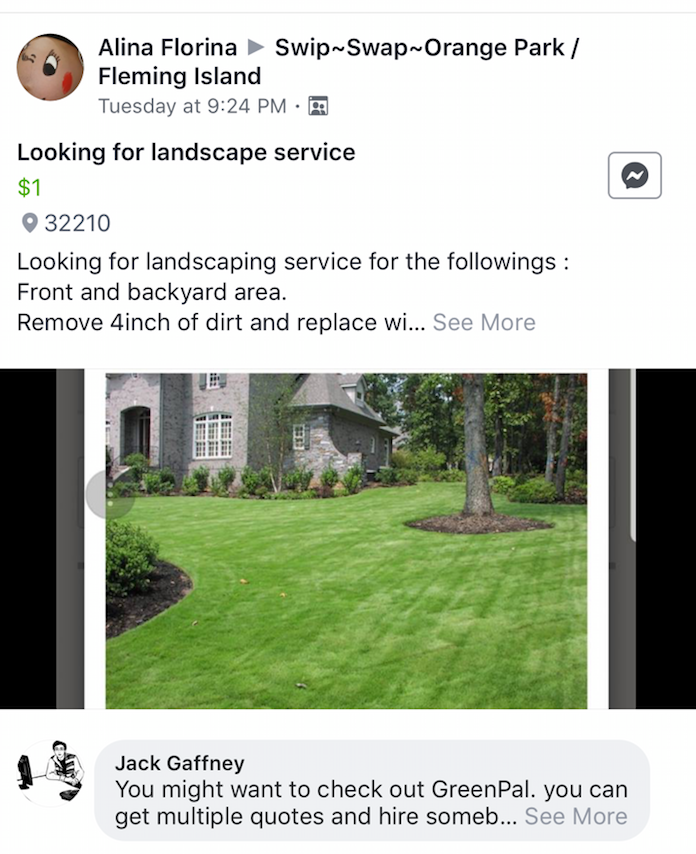 GreenPal Facebook Response