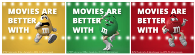 M&Ms display ads