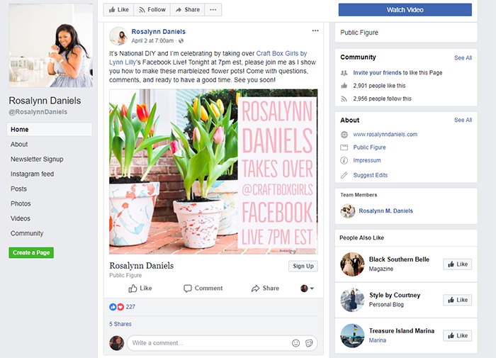 Rosalynn Daniels Facebook page