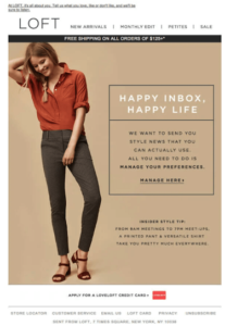 Loft_Email Marketing Example