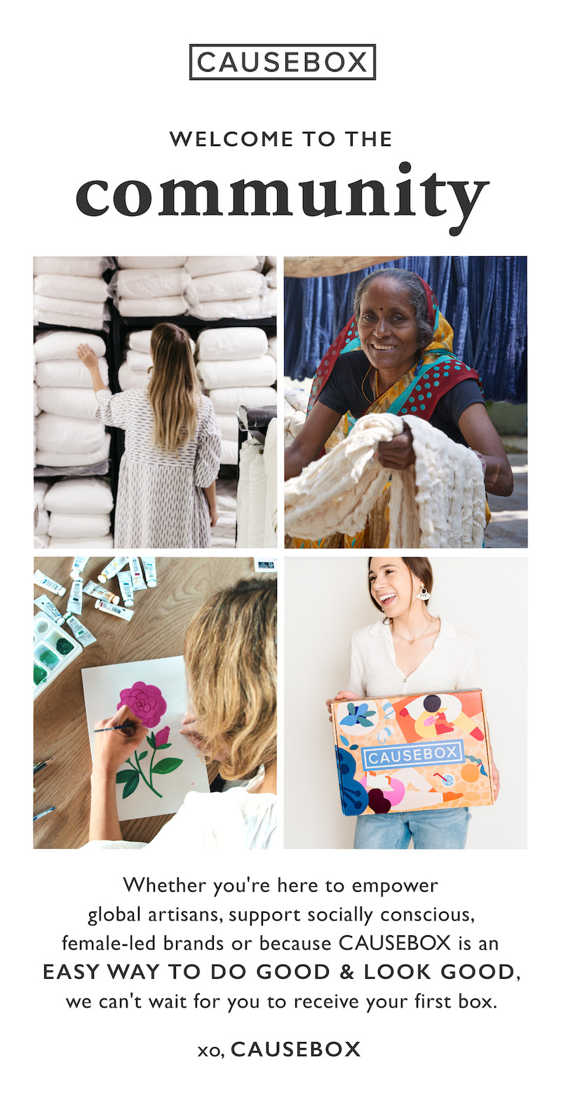 One of Cuasebox's many brand assets is a welcome email to new subscribers.