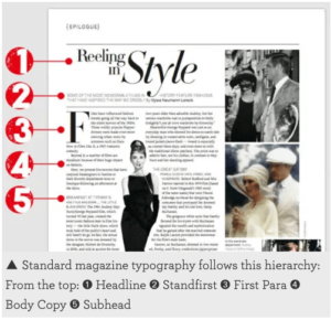 Magazine layout example