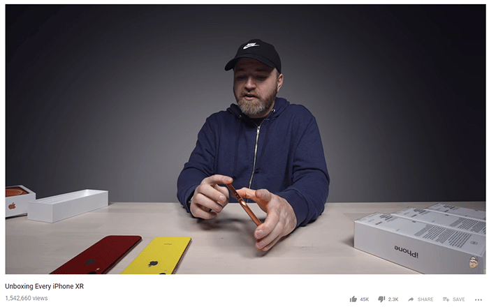 Unboxing video screenshot