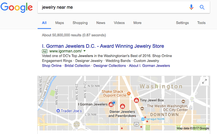 Google near me map ad