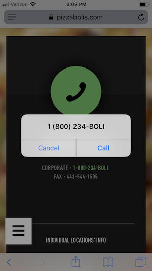On a mobile friendly website, tapping a phone number allows you to automatically dial.
