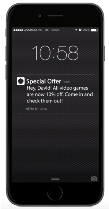Location data can help you send push notifications to your customers.