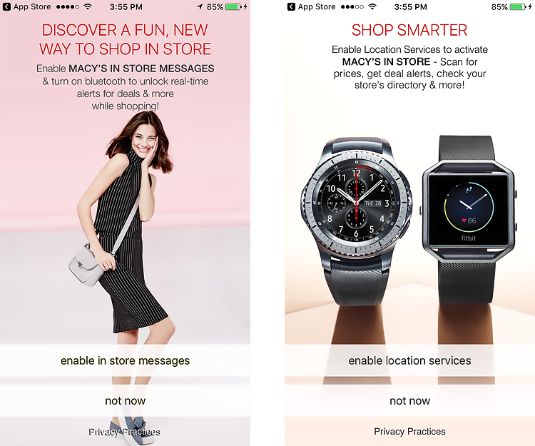 Macy's in-store personalization