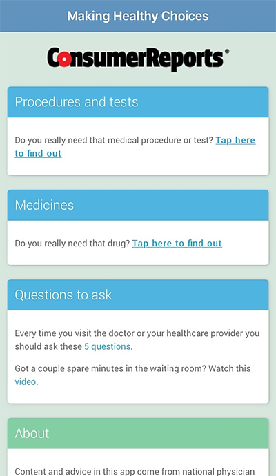 Higher contrast colors and a simpler interface make this design easier for elderly users to navigate.