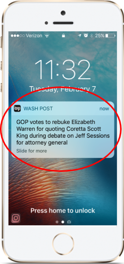 Washington Post PWA push notifications
