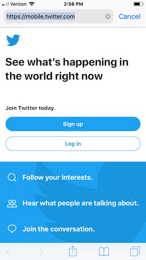 Mobile websites have a different URL structure.