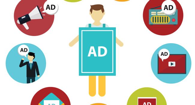 Graphic illustration depicting different formats of ads, which can impact the costs of advertising prices