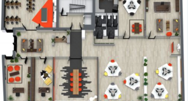 interior layout of an office space